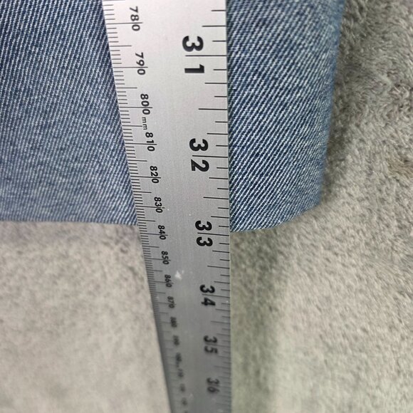 Womens Style & Co Distressed Blue Denim Capri Jeans Rolled Cuff Stretch Size 16W - Picture 8 of 10